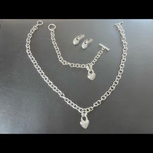 T.W. Diamond Heart Collection Sterling Silver (Necklace, Bracelet, Earrings)
